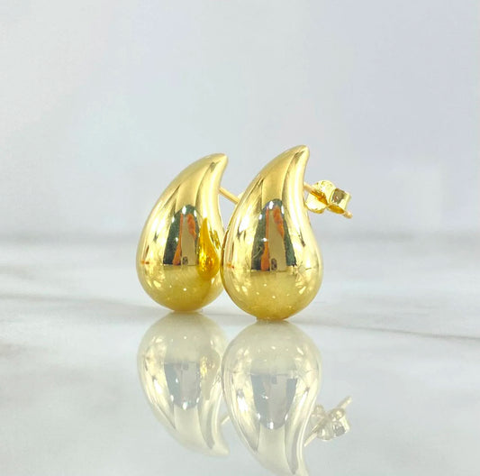 18K Yellow Gold Drop Stud Earrings / 4gr