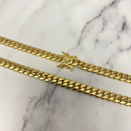 14K Yellow Gold Cuban Links / 123.5gr / 8mm / 24in