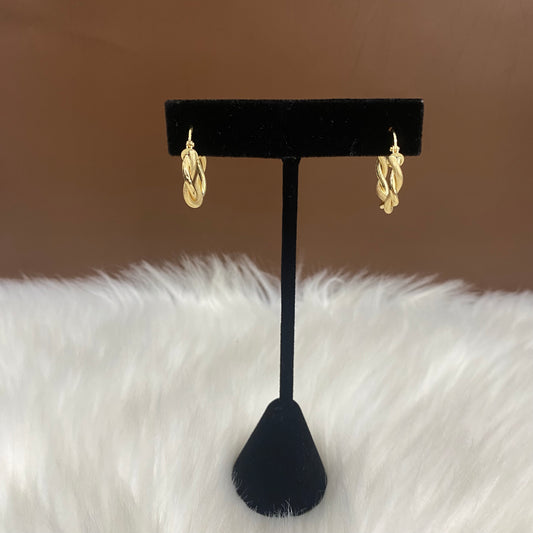 18K Yellow Gold Luxury Hoop Earrings / 2.12gr