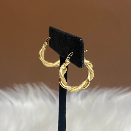 18K Yellow Gold Luxury Hoop Earrings / 2.12gr