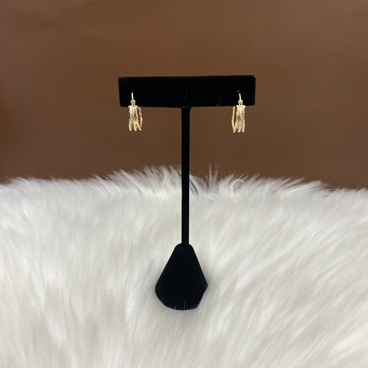 18K Three Colour Gold Luxury Hoop Earrings / 1.72gr