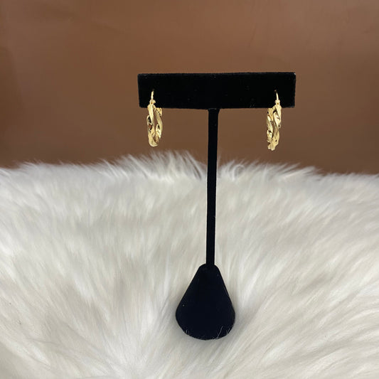 18K Yellow Gold Luxury Hoop Earrings / 2.34gr