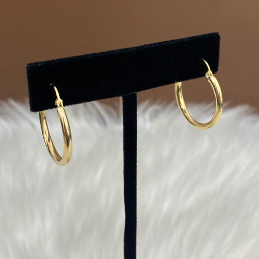 18K Yellow Gold Fashion Hoop Earrings / 1.86gr