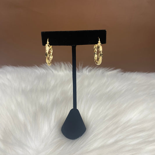 18K Yellow Gold Luxury Hoop Earrings / 3.6gr