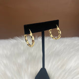 18K Yellow Gold Luxury Hoop Earrings / 3.6gr