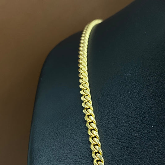 14K Yellow Gold Micro Cuban / 21gr / 3.2mm / 24in