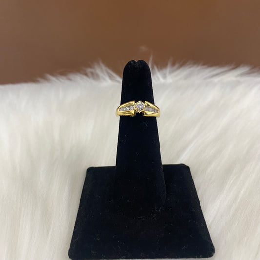 14K Yellow Gold Diamond Fashion Ring Ct Dia / 4gr / Size 4.5
