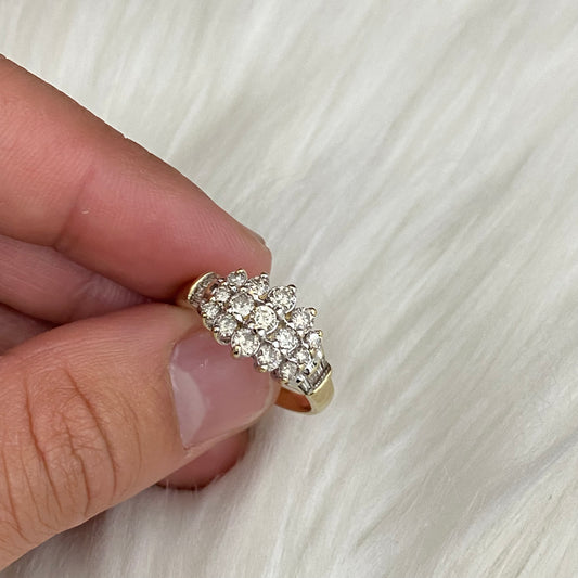 14K Yellow Gold Diamond Luxury Wedding Ring Ct Dia / 4.3gr / Size 8.5