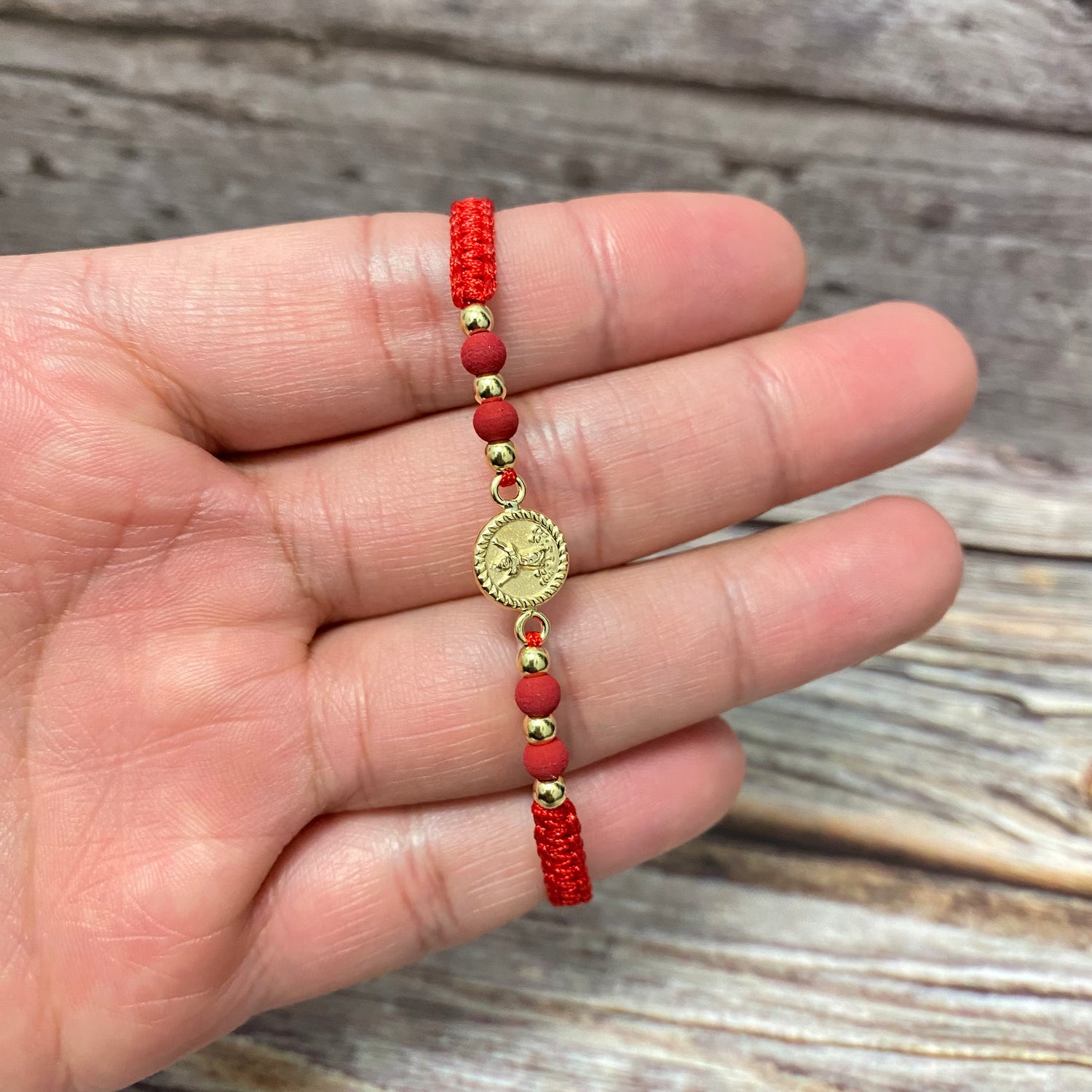 18K Yellow Gold Tejida Divine Child-Smooth Balls Bracelet Adjustable / 1.15gr