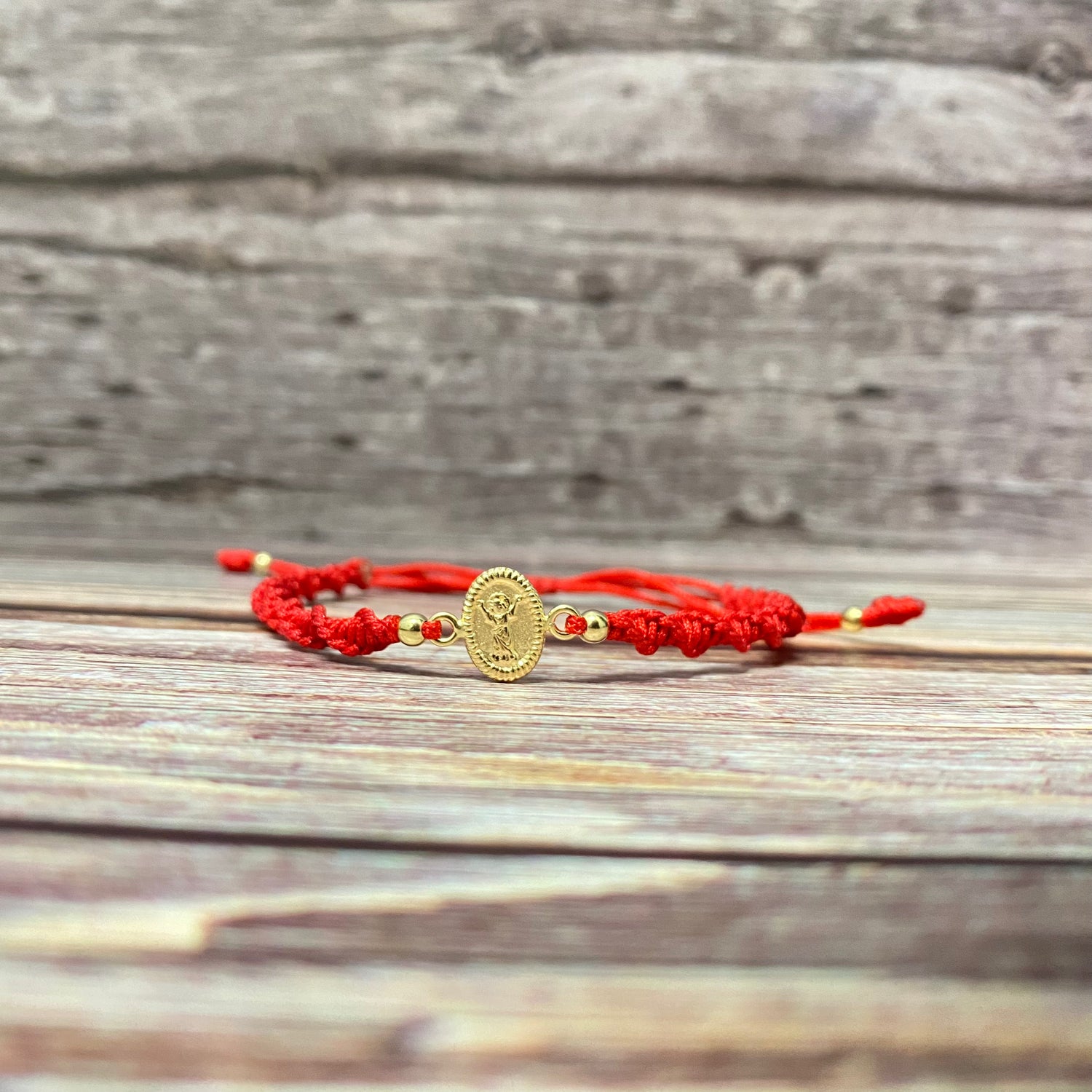 18K Yellow Gold Tejida Divine Child-Smooth Balls Bracelet Adjustable / 0.65gr