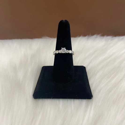 14K White Gold Diamond Luxury Wedding Engagement Ring Ct Dia / 4gr / Size 7