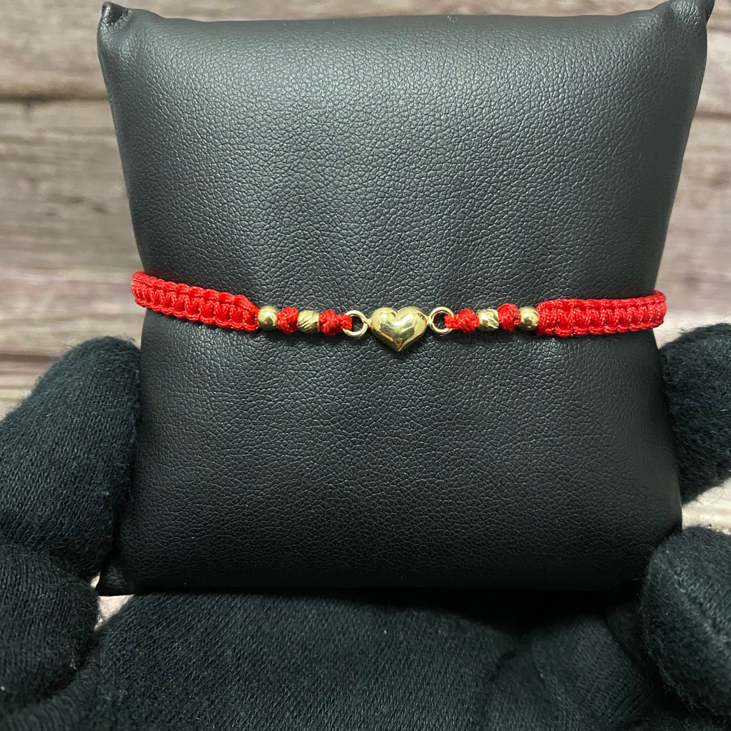 18K Yellow Gold Tejida Baby Little Heart-Combined Balls Bracelet Adjustable / 0.52gr