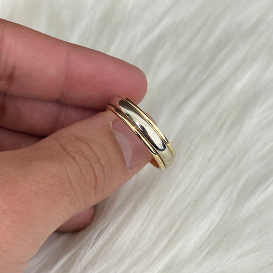 14K White-Yellow Gold Fashion Ring / 7.1gr / Size 11.5