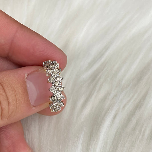 10K Yellow - White Gold Diamond Luxury Ring 1Ct Dia / 3.3gr / Size 7