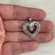 10K White Gold Diamond Heart Pendant Ct Dia / 5.2gr