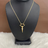 14K Yellow Gold Christ Pendant With Zircons / 3.7gr