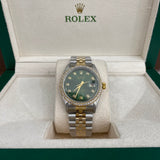 Rolex 36Mm Diamonds Green Face #3368859 Jubilee Band