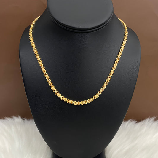 14K Yellow Gold Xoxo  Chain / 10.5gr / 5mm / 18in