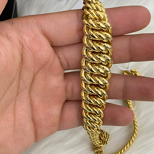 10K Yellow Gold Corte Princesa Chain / 29gr / 7.5mm / 17in