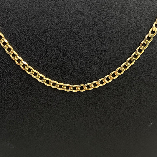 14K Yellow Gold American Cuban Link Chain / 10.9gr / 3mm / 22in