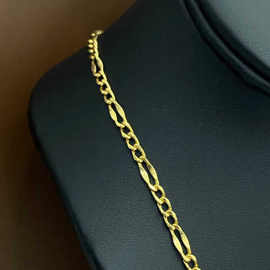 14K Yellow Gold Figaro Chain / 5gr / 3.6mm / 22in