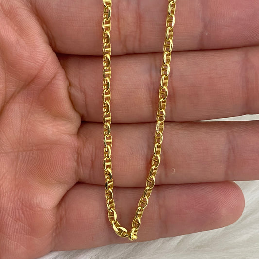 14K Yellow Gold Mariner Chain / 4.3gr / 2.7mm / 22in