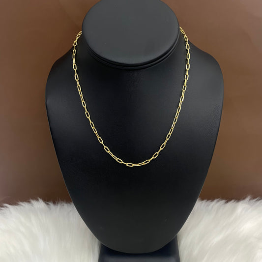 14K Yellow Gold Paper Clip Chain / 3.2gr / 3mm / 18in