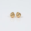 18K Yellow Gold Diamond Cut Ball Stud Earrings / 1.25gr / 8mm