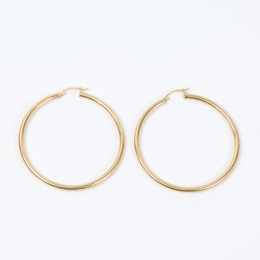 14K Yellow Gold Hoop Earrings / 4.2gr
