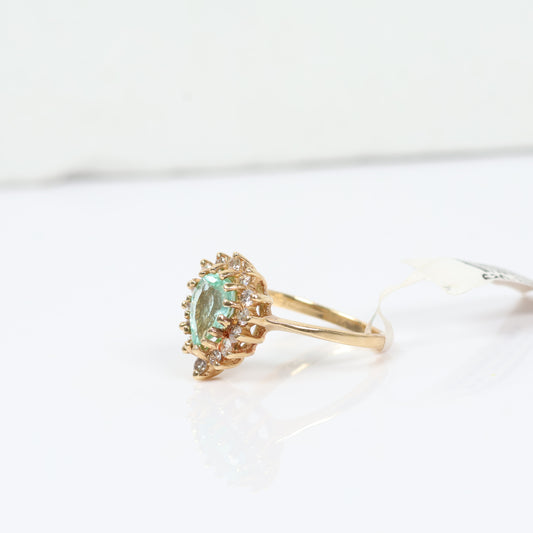 14K Yellow Gold Diamond Luxury Ring Ct Dia/Amathyst / 4gr / Size 6.5