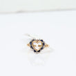 10K Yellow Gold Diamond Heart Ring Ct Dia/Sapphire / 2.3gr / Size 7