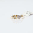 10K Yellow Gold Diamond Heart - Letter H Ring 0.18Ct Dia / 1.8gr / Size 6.5