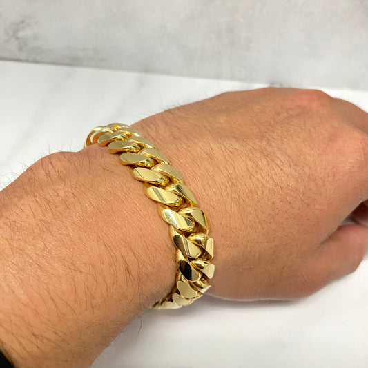 10K Yellow Gold Cuban Links Bracelet / 104.63gr / 13.2mm / 8.5in