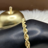 14K Yellow Gold Rope Bracelet / 5.4gr / 5.3mm / 8in