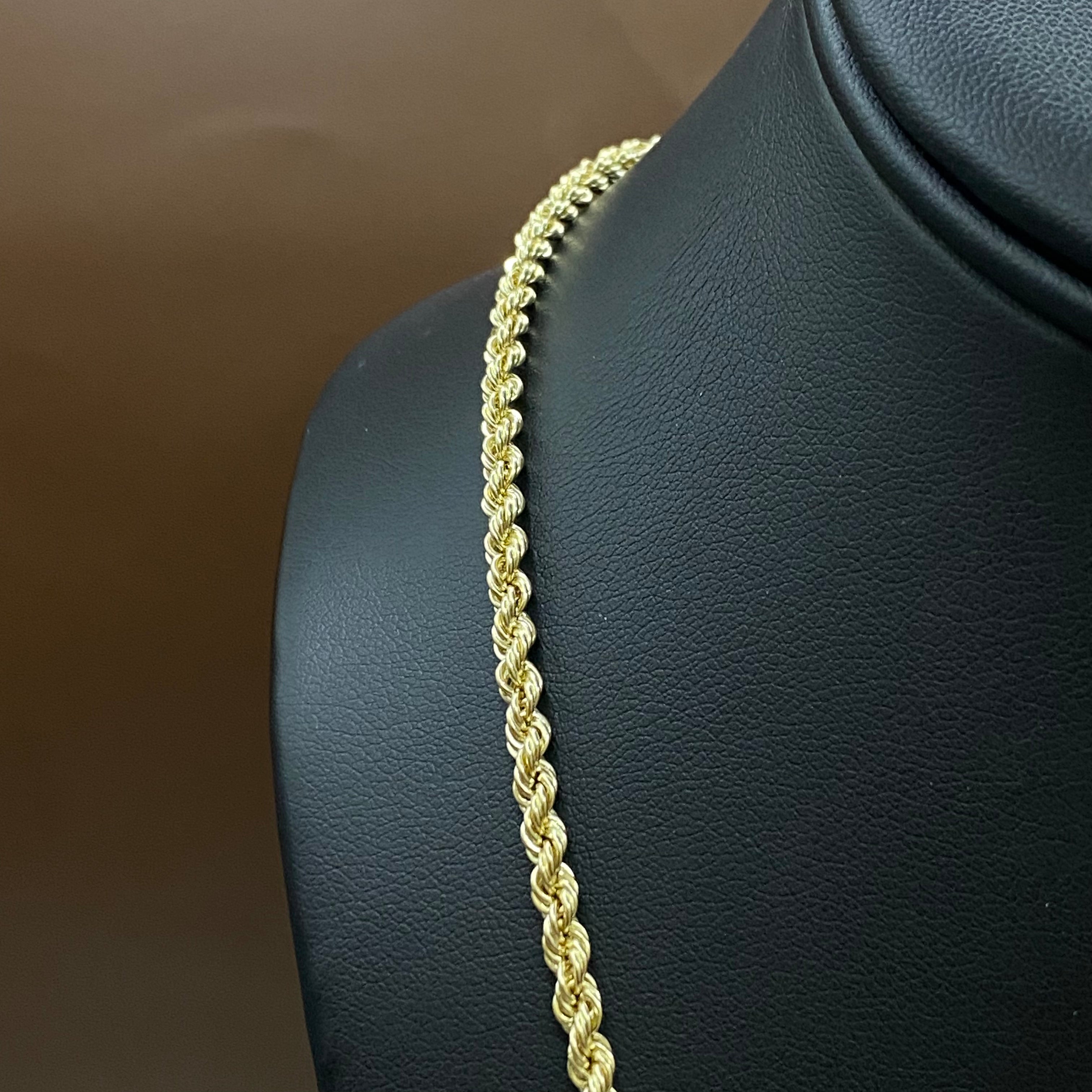 14K Yellow Gold Rope Chain / 6.3gr / 3.2mm / 22in