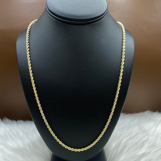 14K Yellow Gold Rope Chain / 7.8gr / 2.9mm / 26in