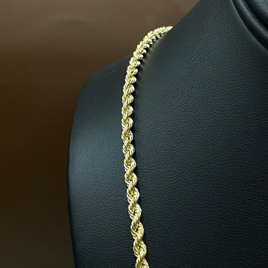 14K Yellow Gold Rope Chain / 7.8gr / 2.9mm / 26in
