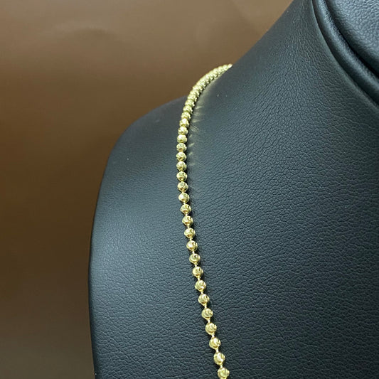 14K Yellow Gold Military Balls Chain / 6.5gr / 1.9mm / 20in