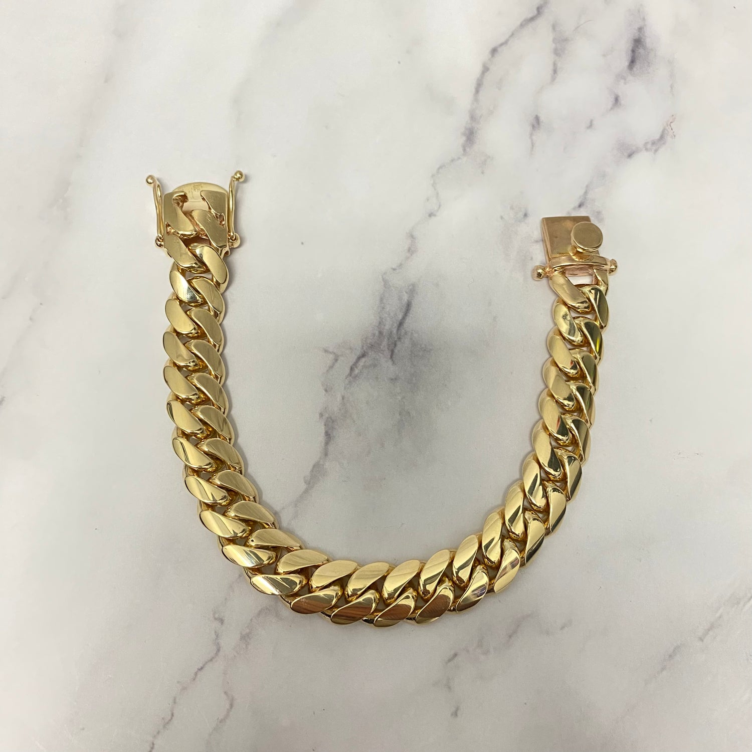 10K Yellow Gold Cuban Links Bracelet / 89gr / 12.5mm / 8in