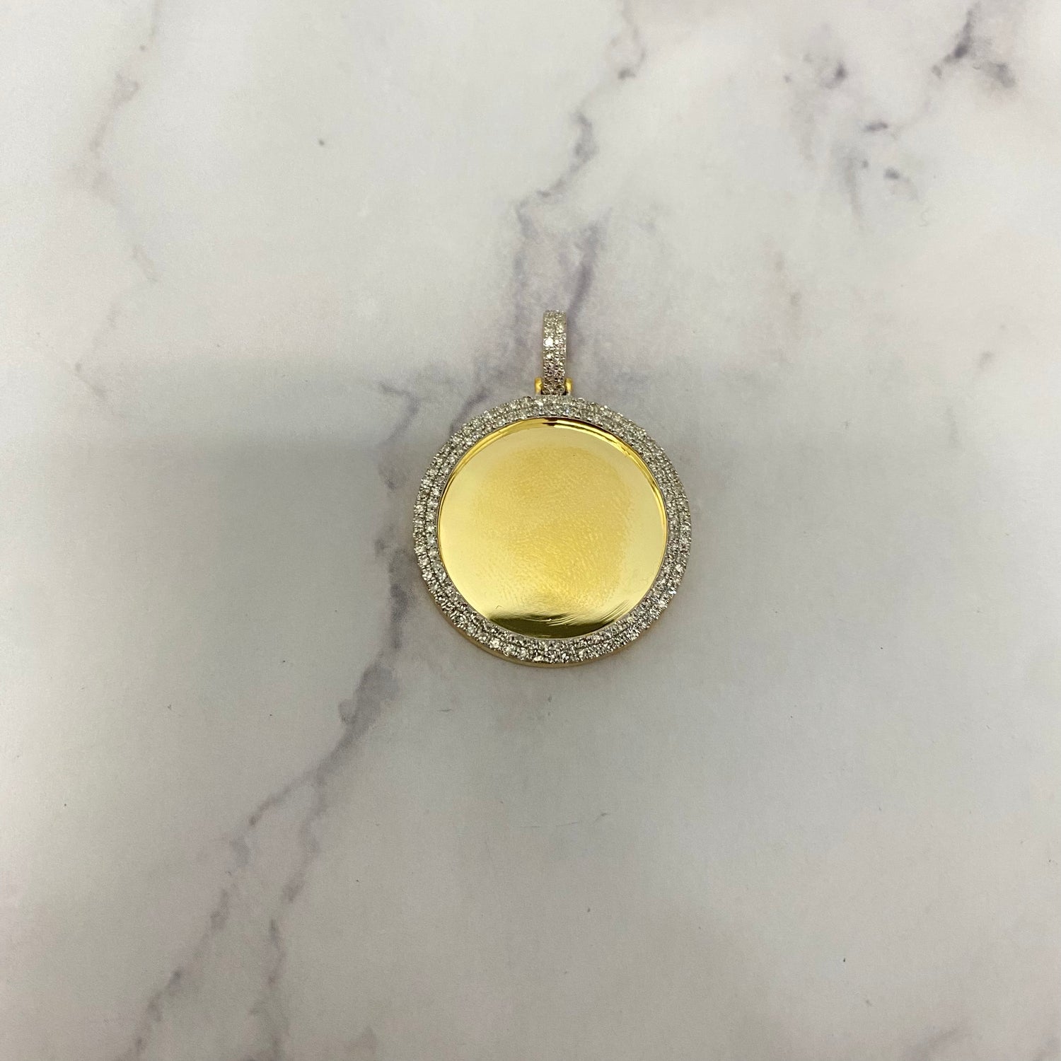 10K Yellow Gold Diamond Memorial Pendant 0.71Ct Dia / 4.49gr / 1.3-1in