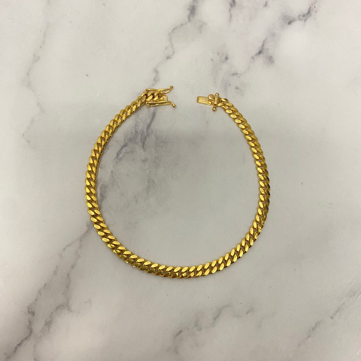 10K Yellow Gold Bracelet Micro Cuban / 10.73gr / 4.1mm / 8.5in