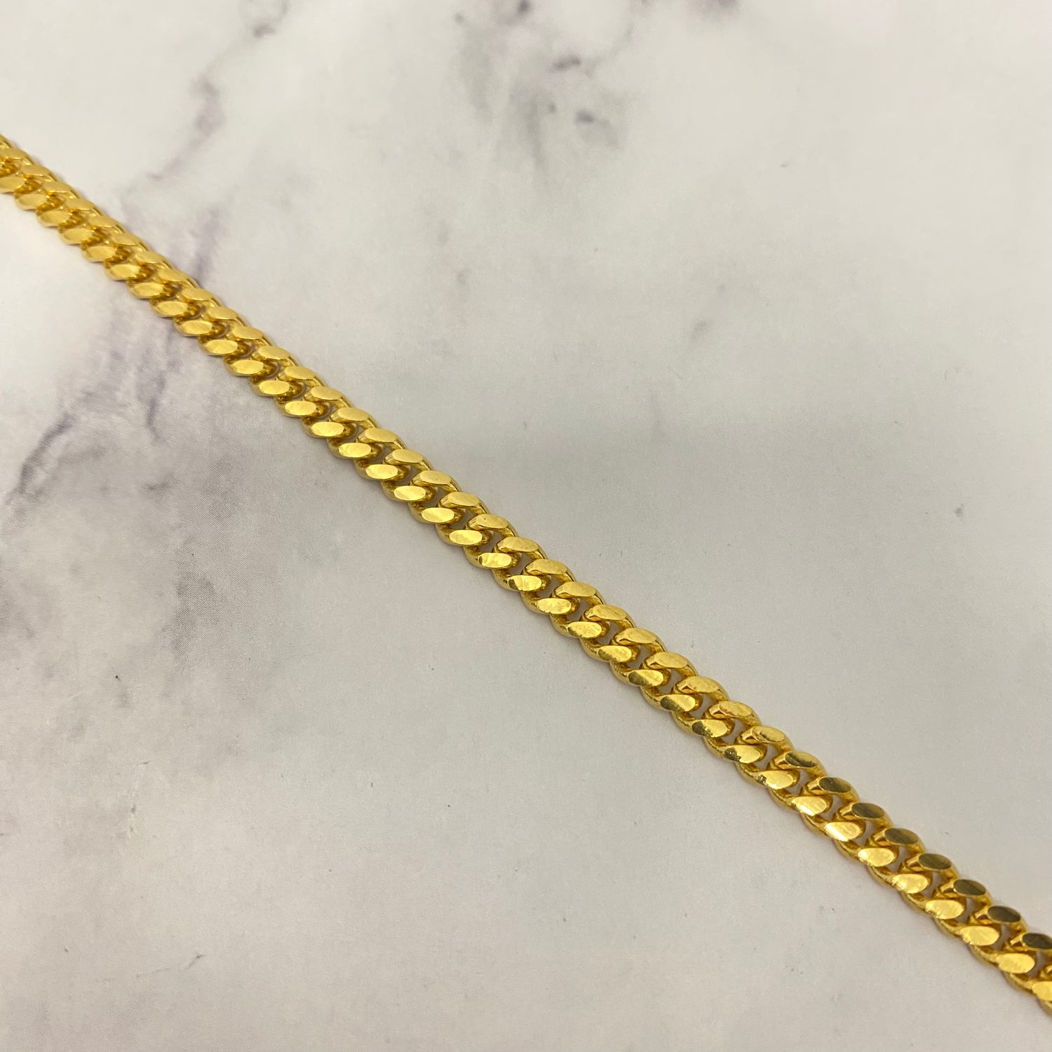 10K Yellow Gold Bracelet Micro Cuban / 10.73gr / 4.1mm / 8.5in