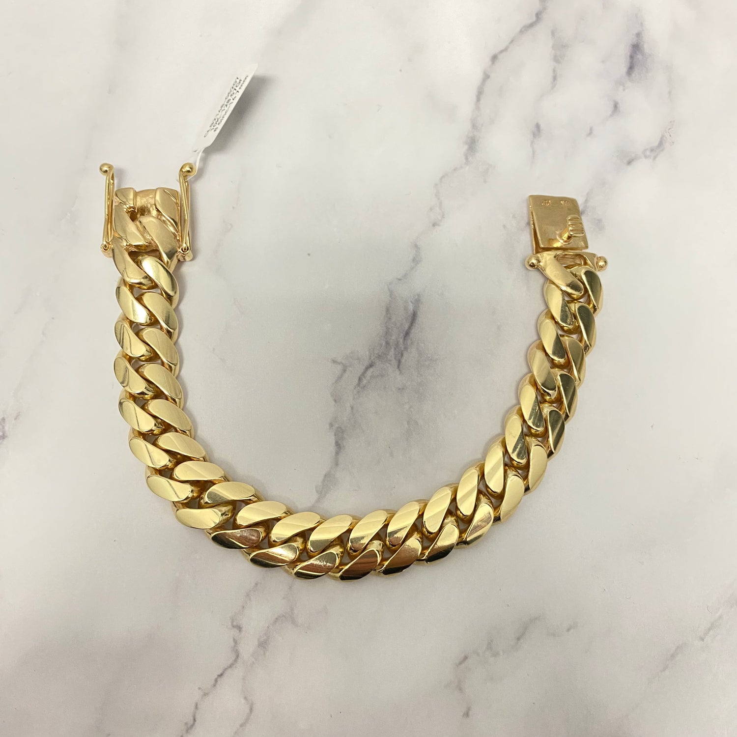 10K Yellow Gold Cuban Links Bracelet / 128.57gr / 14.7mm / 8.5in