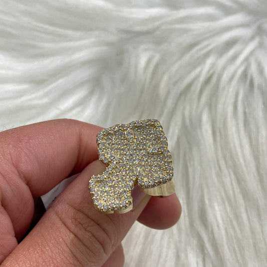 10K Yellow Gold Diamond Cross Ring 2.11Ct Dia / 10.6gr / Size 10