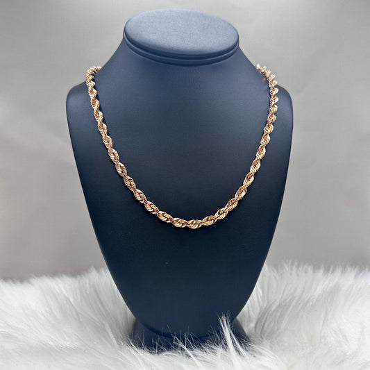 10K Rose Gold Rope Chain / 38.9gr / 24in