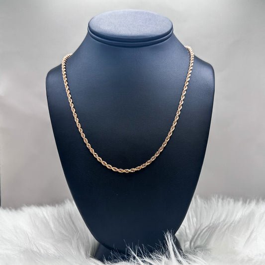 10K Rose Gold Rope Chain / 17gr / 24in