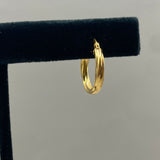 10K Yellow Gold Braided Fashion Hoop Earrings / 1.1gr