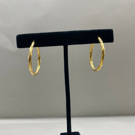 10K Yellow Gold Braided Fashion Hoop Earrings / 1.8gr