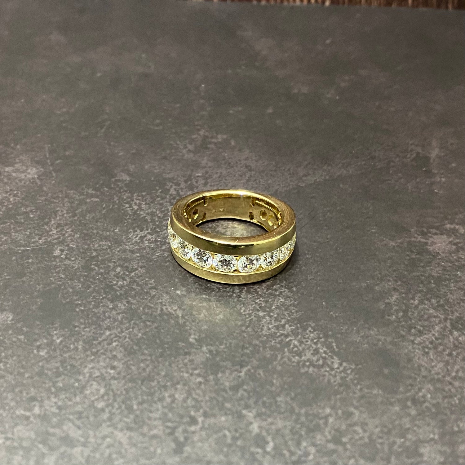 14K Yellow Gold Lab Diamond Luxury Engagement Ring 4Ct Lab Dia Vs / 9.21gr / Size 10