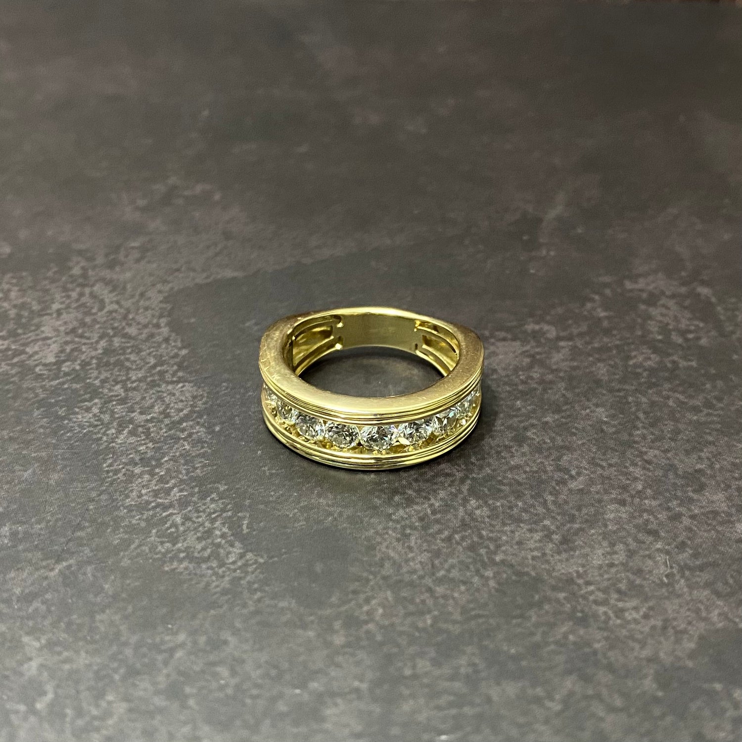 14K Yellow Gold Lab Diamond Luxury Engagement Ring 2Ct Lab Dia Vs / 9.84gr / Size 9 3/4